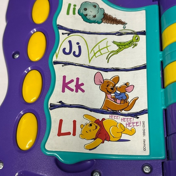Vintage 1998 Disney Talking Fun ABCs Purple Toy‎ Book - Picture 9 of 16